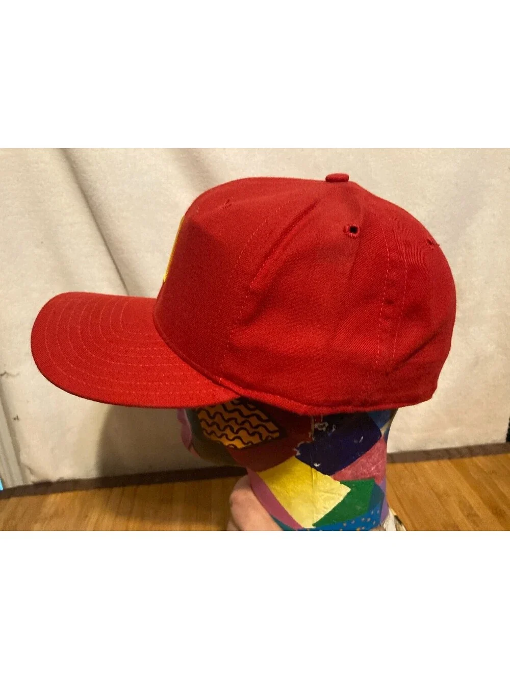 New Era Denny's Fitted Baseball Hat USA Pro Model Mens 7 3/8 Red 1980s-1990s